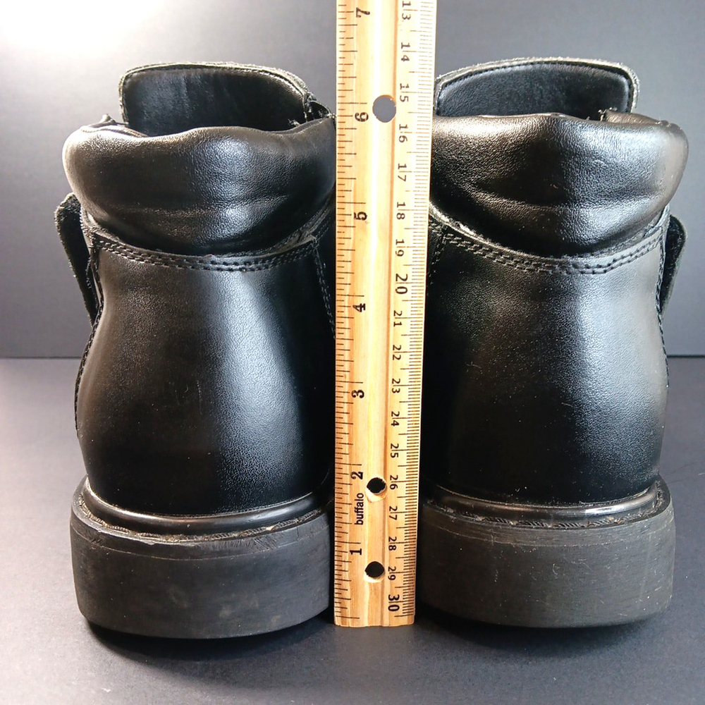 Size 11 Leather Denver Hays Slip On Hook And Loop Mens Combat Boots Shoes - Picture 5 of 10
